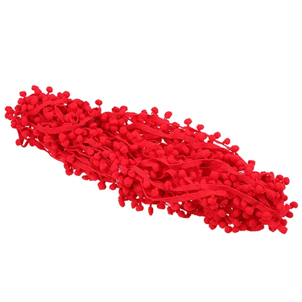 WHISM, 20 ярдов, кружевная лента, украшенная бисером, бахромой, помпоном, отделка кисточками, декоративная тесьма, отделка помпонами, ткань для шитья, аксессуары - Цвет: Red