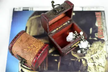 

100pcs European Style Treasure Chest Jewelry Case Vintage Desktop Storage Boxes Retro Wooden Jewelry Box wen6492