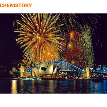 

CHENISTORY Opera House Landscape Diy Digital Oil Painting By Numbers Modern Wall Art Picture Unique Gift For Home Decoration