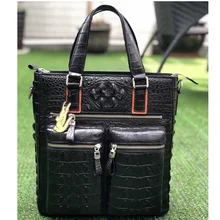 Реальные из крокодиловой кожи на молнии Для мужчин лоскут карманы сумочка крокодил кожи мужской Повседневное один мужская сумка на плечо Sling Bag
