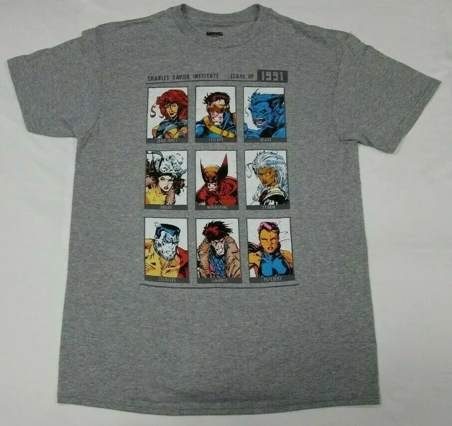 

X-Men T-shirt Marvel Comic Book Style Graphic Tee Heather Gray NWT Retro Hot 2019 Summer Men'S T Shirt Fashion