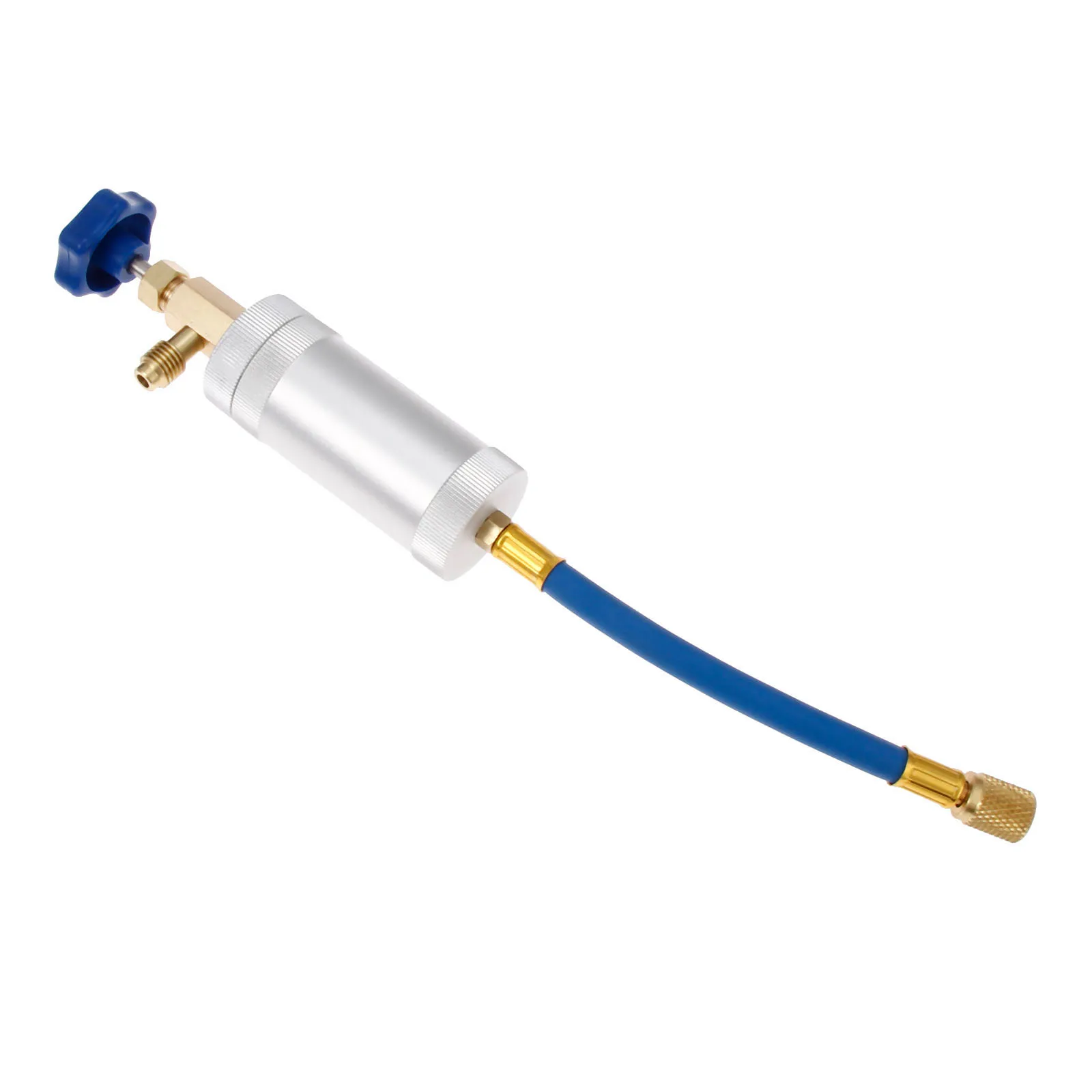 

1Pc R134A AC A/C Oil Dye Injector 2 Oz A/C Air Conditioning Injection Tool 1/2" ACME Male X 1/2" ACME Female Car Accessories