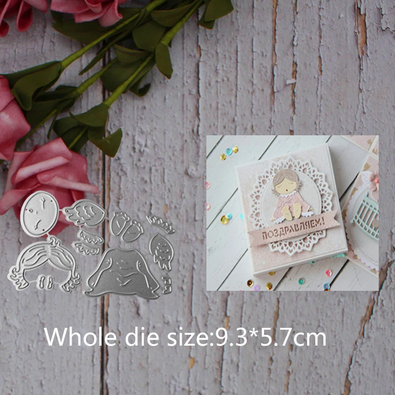 

cute Sleeping angel child Metal steel frames Cutting Dies DIY Scrap booking Photo Album Embossing paper Cards9.3*5.7cm