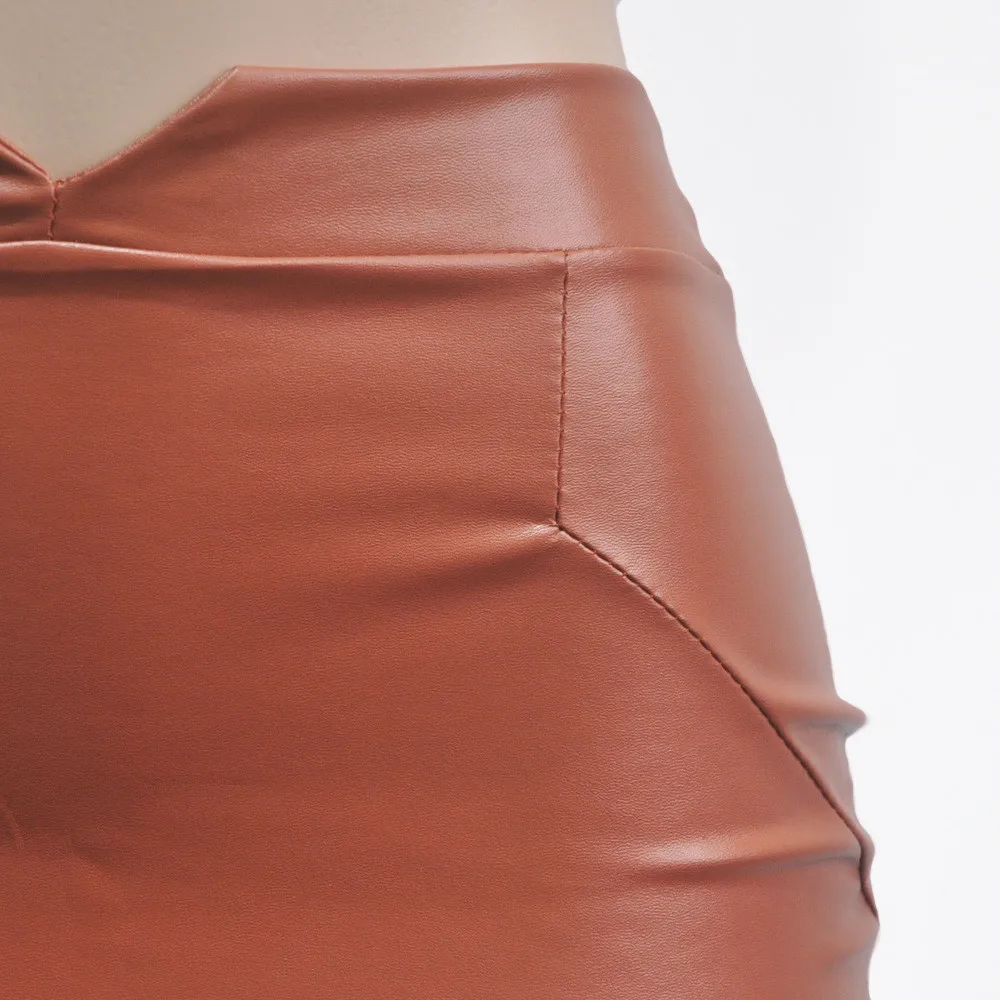 Sleeper#401 новые модные юбки женские кожаные юбки с высокой талией тонкие вечерние юбки-карандаш одноцветные сексуальные юбки