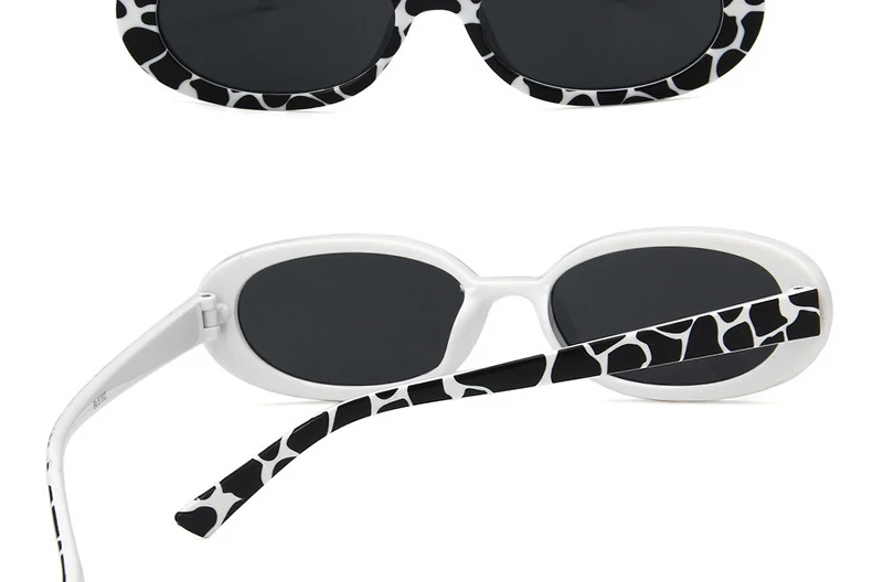 Женские солнцезащитные очки с принтом в виде черных пятен из коровьей кожи модные маленькие овальные солнцезащитные очки UV400 крошечные очки gafas de sol