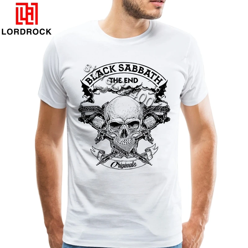 Fashion Heaven and Hell T-Shirt Men Heavy Metal Rock Band T Shirt Short Sleeve Men's Skull Clothing Concert Tees Top Drop Ship