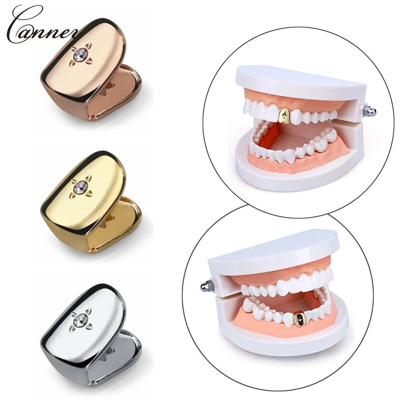 Crystal Star Teeth Grillz Gold/ Removable Single Tooth Grills Hip Hop Punk Caps Women Mens Body Jewelry Q3 |