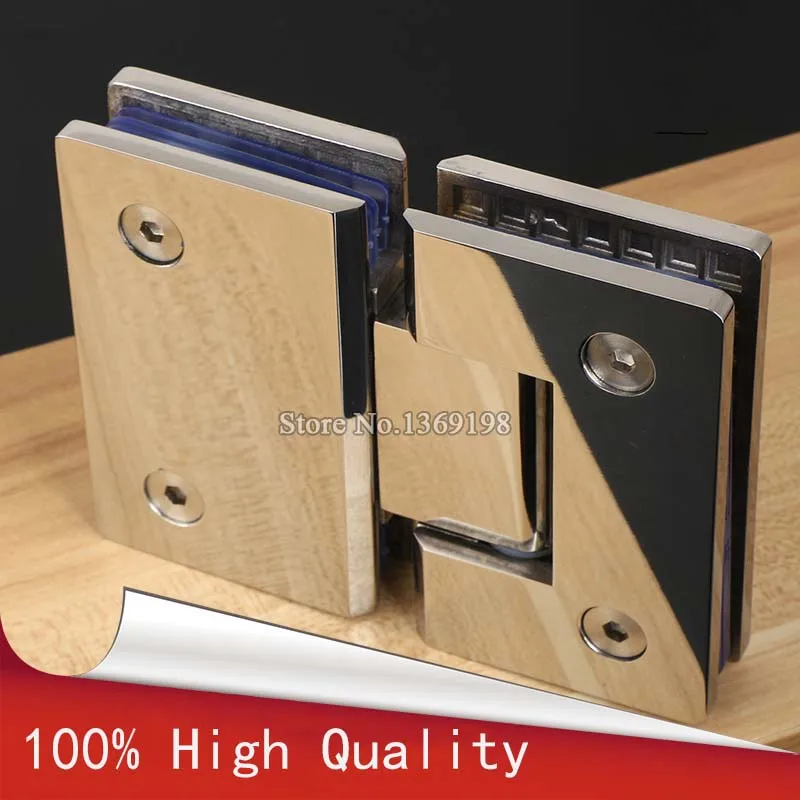 NEW 1Pair=2PCS 304 Stainless Steel Frameless Bathroom Shower Glass Door Hinges Chrome Polished