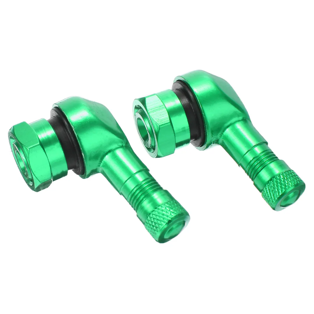 Mayitr 2pcs Aluminum Alloy Motorcycle 90 Degree Wheel Tire Tubeless Valve Stem Cap Aluminum For Scooter Dirt Bike