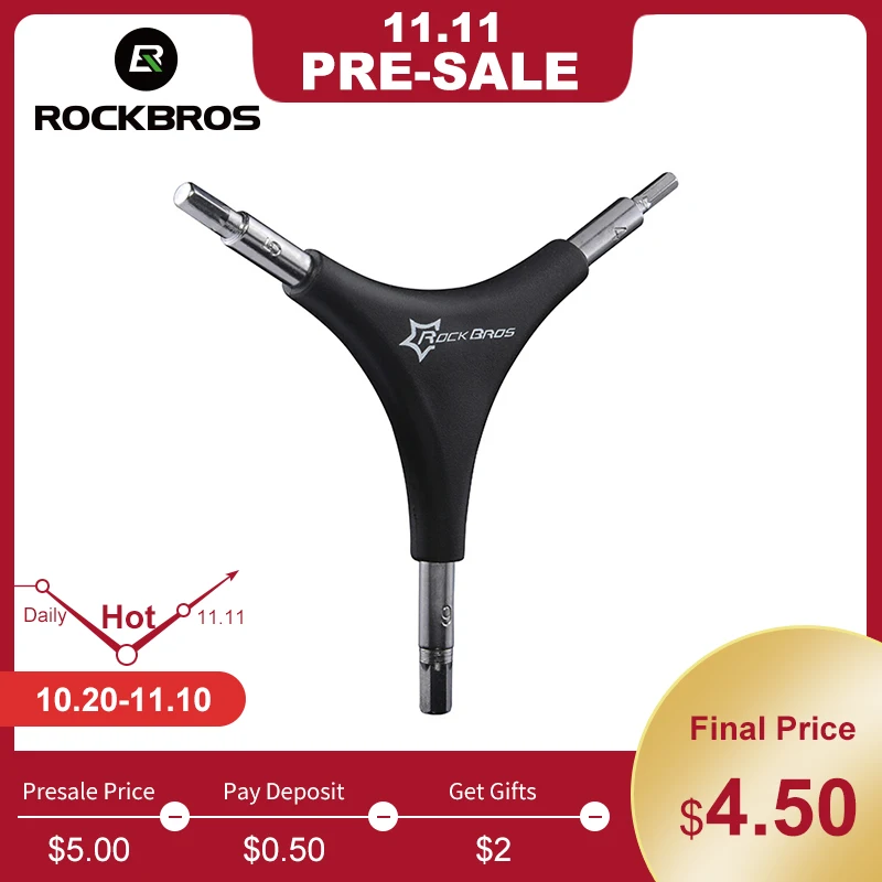 

ROCKBROS Outdoor Repair Tools Camping Tools Bicycle Hex Wrench Spanner Cycling Bike Bicycle MTB Tool 4MM 5MM 6MM Allen Key Kit