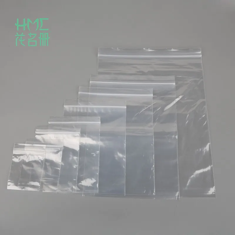 

100PCS Zipped Plastic Bags Jewelry Ziplock Zip Lock Reclosable Poly Clear Packaging Bag Food Storage Bag Kitchen Packaging Pouch