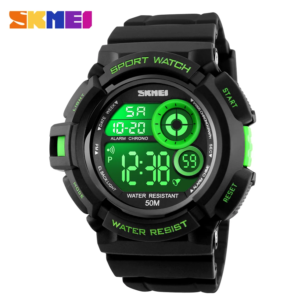 

SKMEI Fashion LED Digital Sports Watches Men 5Bar Waterproof Military Wristwatches G Shock Alarm Chrono Relogio Masculino 1222