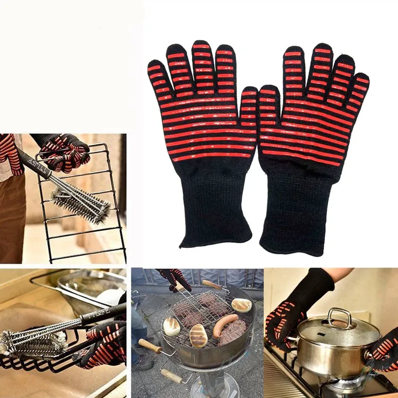 

1/piece Kitchen Cooking Pro Microwave Oven Rubber Heat Insulated Non Slip Glove Thickening High Temperature Durable Glove