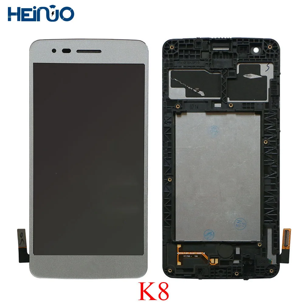 

100% teste LCD For LG K8 2017 lcd display Touch Screen Panel Digitizer Assembly X240 X240H X240K X240F Replacement parts+Frame