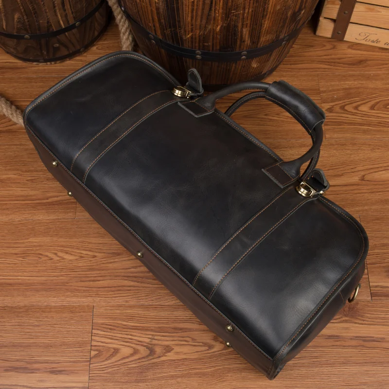 Мужская сумка мессенджер из натуральной воловьей кожи|bolsa de viagem|leather travel bagduffle bag |