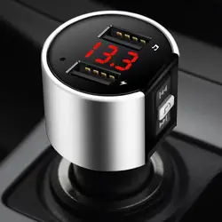 Transmisor FM inalámbrico Bluetooth 4,2, reproductor de MP3 LED, 3.4A cargador USB, Kit de manos libres para coche