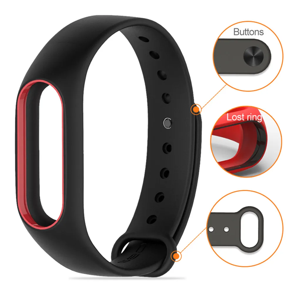 Ремешок Mijobs для Mi Band 2 силиконовый браслет аксессуары смарт браслета mi band2 черный