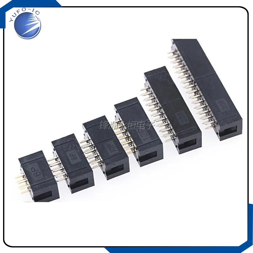 Двухрядный разъем IDC Box Header DC3 6/8/10/12/14/16/18/20/24/26/30/34P 50P JTAG черный 2 54 мм шаг 100% новый 20