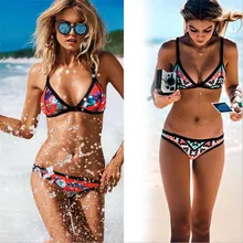 Bandeau Bikini Thong Girls Bikini Neoprene Plavky 2016 Women Two Piece Swimsuit Mayokini Calzedonia Whole Bathing Suit Swim Wear