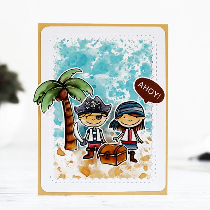 

Sea Pirates Transparent Clear Silicone Stamp/Seal for DIY Scrapbooking/Photo Album Decorative Cards Making Clear Stamps 4x6inch