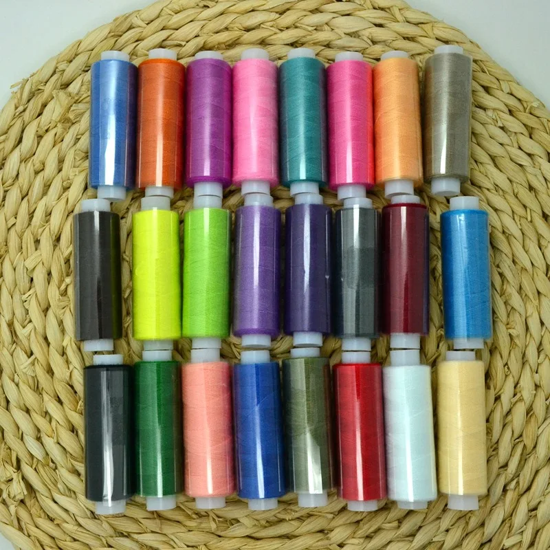 

New 24 Spools Set thread Mixed Colors Sewing Polyester All Purpose Sewing Threads Cones Set Abrasion Resistance