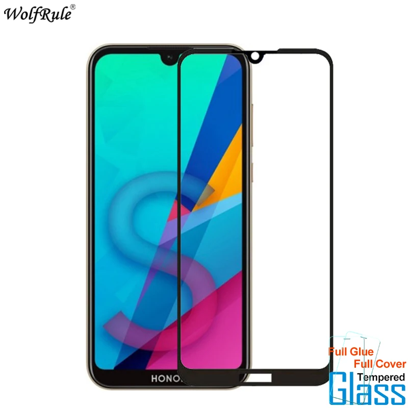 For Glass Huawei Honor 8S Screen Protector Full Glue Cover Tempered Protective Phone Film 5.71'' | Мобильные телефоны и