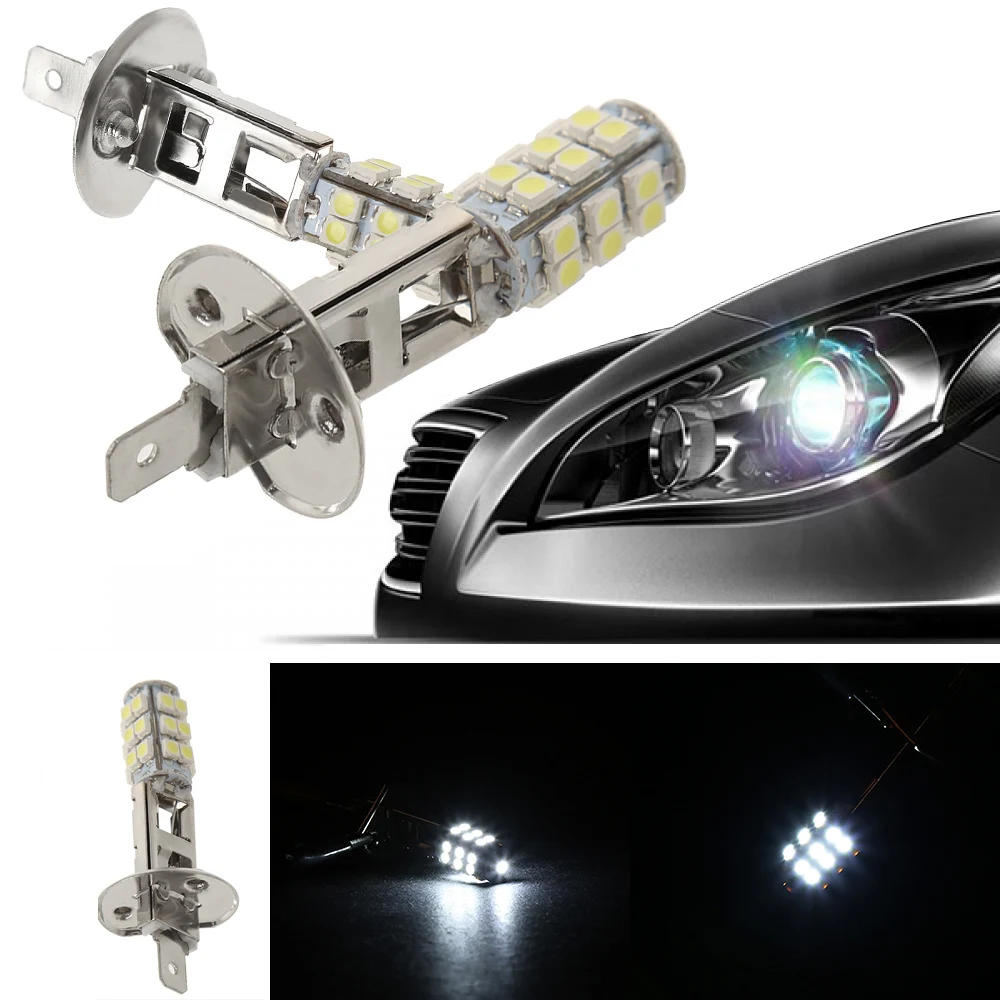 2 шт. Высокая мощность H1 HID 25 SMD СВЕТОДИОДНЫЙ фара противотуманная ксеноновая лампа чистый белый яркий 6000K