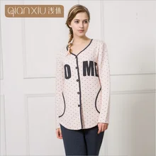 Осенняя Домашняя одежда наивысшего качества, женские повседневные пижамные комплекты, Женский хлопковый бархатный костюм для сна, Женское пальто с круглым вырезом+ штаны