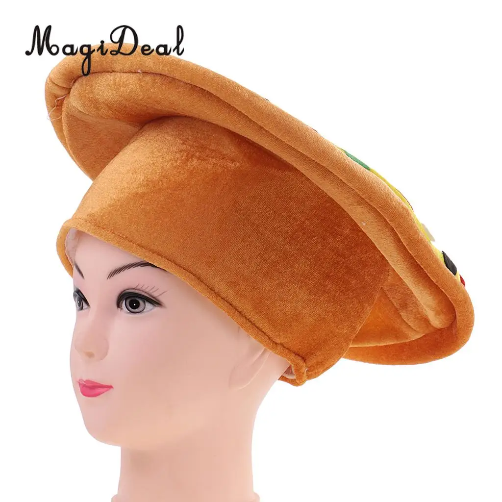 MagiDeal Adult Kids Pizza Shape Hat Halloween Christmas Carnival Birthday Party Cap Fancy Dress Costume Prop 