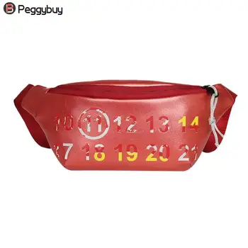 

Fashion Chain PU Lychee Leather Fanny Pack Waist Bag Bananka Waterproof Antitheft Women Walking Shopping Belly Band belt bag