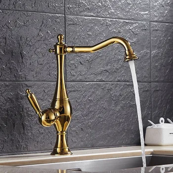 

Brass Gold Color Basin Faucet Bathroom Sink Tap Kitchen Faucet Mixer