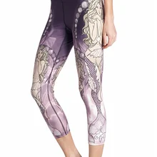 Для женщин гибкие Русалка принт Плотные брюки тренировки тренажерный зал Бег Йога Спорт Фитнес упражнения Леггинсы для женщин дропшиппинг