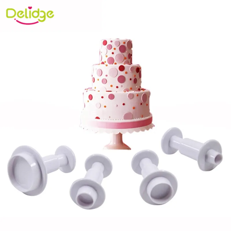 

Delidge Round Plastic Fondant Plunger Cutter DIY Wedding Fondant Cake Decorating Tools Cake Cookie Cutter Cupcake Mold Set HOT