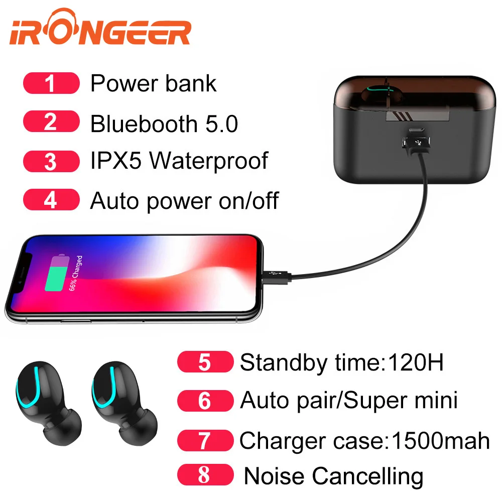 

Bluetooth Headphones TWS Earbuds Wireless Bluetooth Earphones Stereo Headset Bluetooth Earphone With Mic and Charging Box