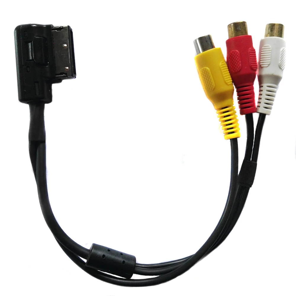 Cables de entrada de Audio y vídeo para tv, cable auxiliar para interfaz AMI A4, A6, A8, Q5, S5, Q7, Tiguan, CC, Golf, Passat, 3 Rca, av|input cable|audio aux inputaux