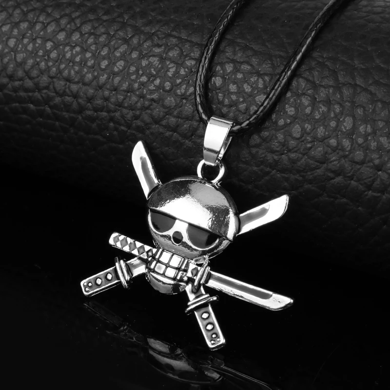 Wholesale Anime ONE PIECE Necklace Jewelry Skull head Necklace Black