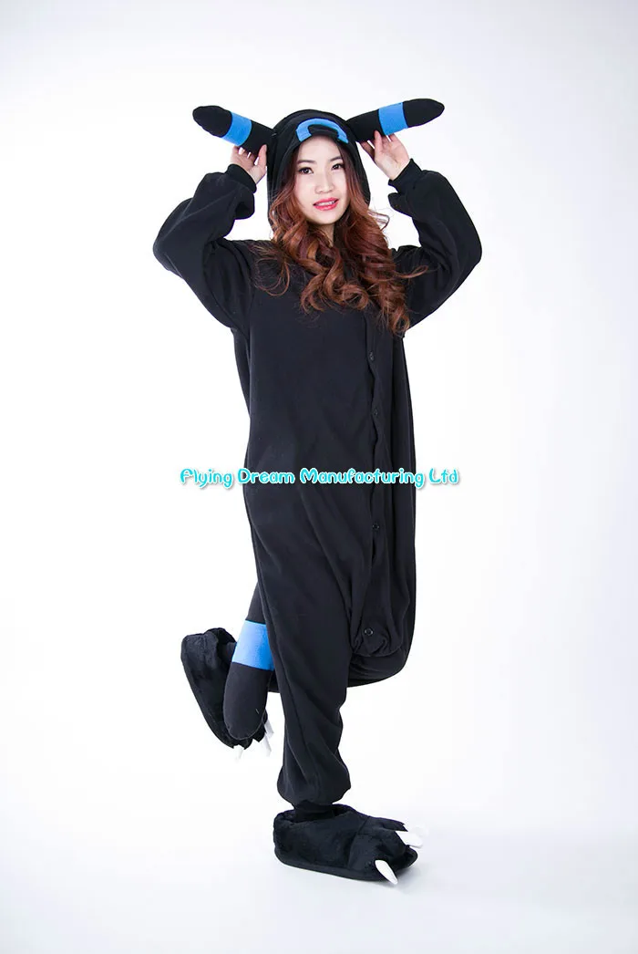 

Cosplay Anime Blue Shiny Umbreon Pokemon Onesie Halloween Costumes Adult Women Men Pajamas Jumpsuit Romper Fleece