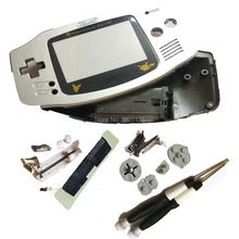 Корпус серебристого цвета чехол для GameboyAdvance GBANintendo Shell Крышка запасные части с оригинальным логотипом ПЭТ эльф объектив