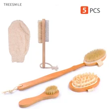 TREESMILE Wooden Bath brush Long Handle Wooden Back Massage Bath Brush Body Clean Brush Natural Bristle Body Dry Brush D30 TREESMILE Wooden Bath brush Long Handle Wooden Back Massage Bath Brush Body Clean Brush Natural Bristle Body Dry Brush D30