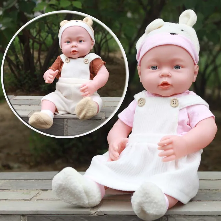 41 CM Bébé Enfants Reborn Bébé Poupée vinyle souple En Silicone Réaliste Son Rire Pleurer Nouveau-Né Bébé Jouet pour Garçons Filles cadeau d'anniversaire