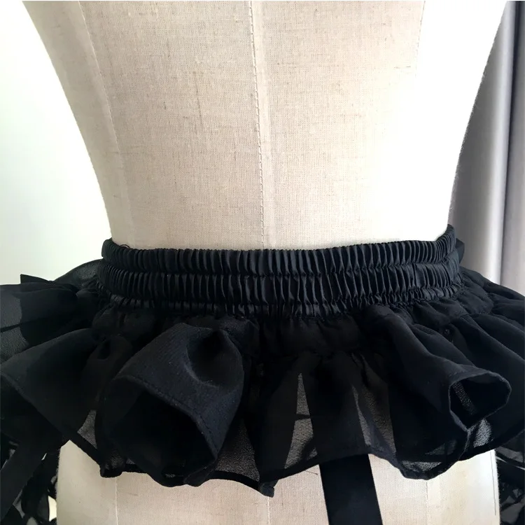 Acessórios de Casamento Feminino Curto Petticoat Rockabilly Cintura Ajustar 3 Camadas Hoop Plissado Chiffon Cosplay Underskirt 7 Casamentos e Eventos