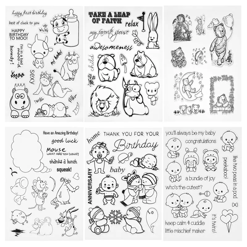 

Transparent Clear Silicone Stamps Seal for DIY Scrapbooking Photo Album Paper Craft Decorative Embossing Stamp Sheet