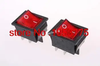 

50x Red Illuminated Light On/Off DPST Boat Rocker Switch 10A/250V 20A/250V AC