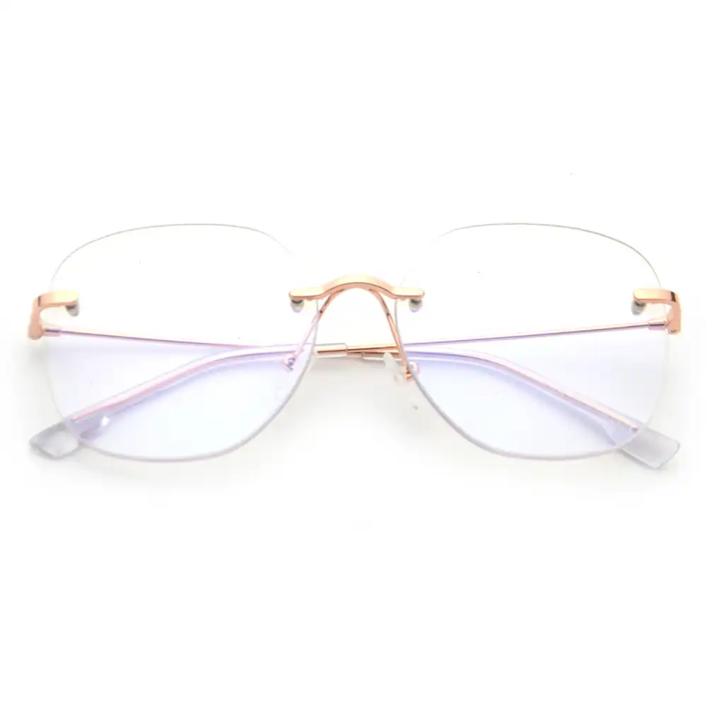large rimless eyeglasses