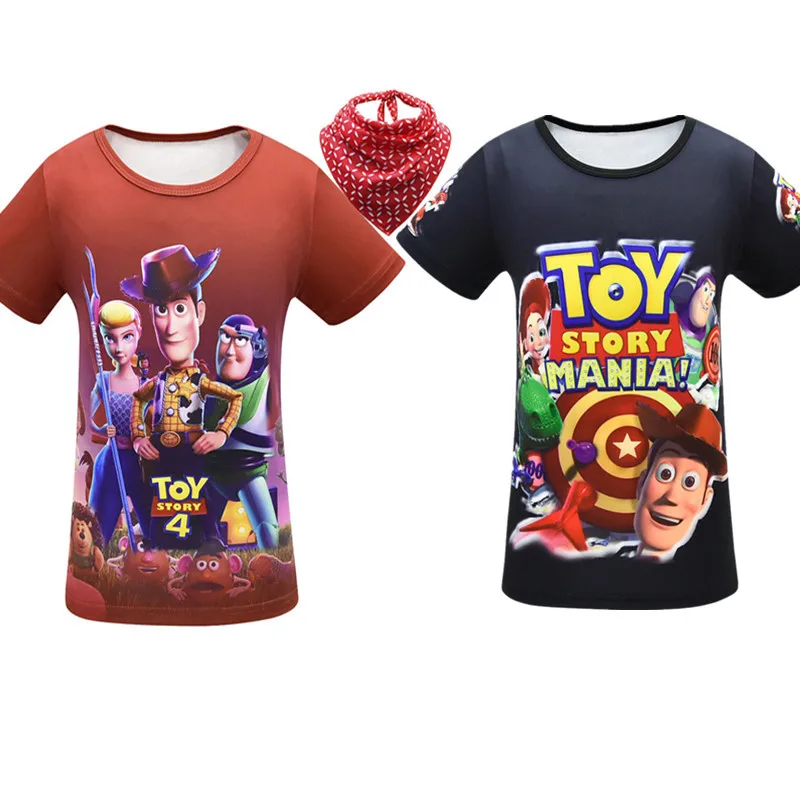 

Toy Story 4 t shirt Children's Short Sleeve Cartoon Woody Cotton boys tops for New product 2019 baby boy clothes