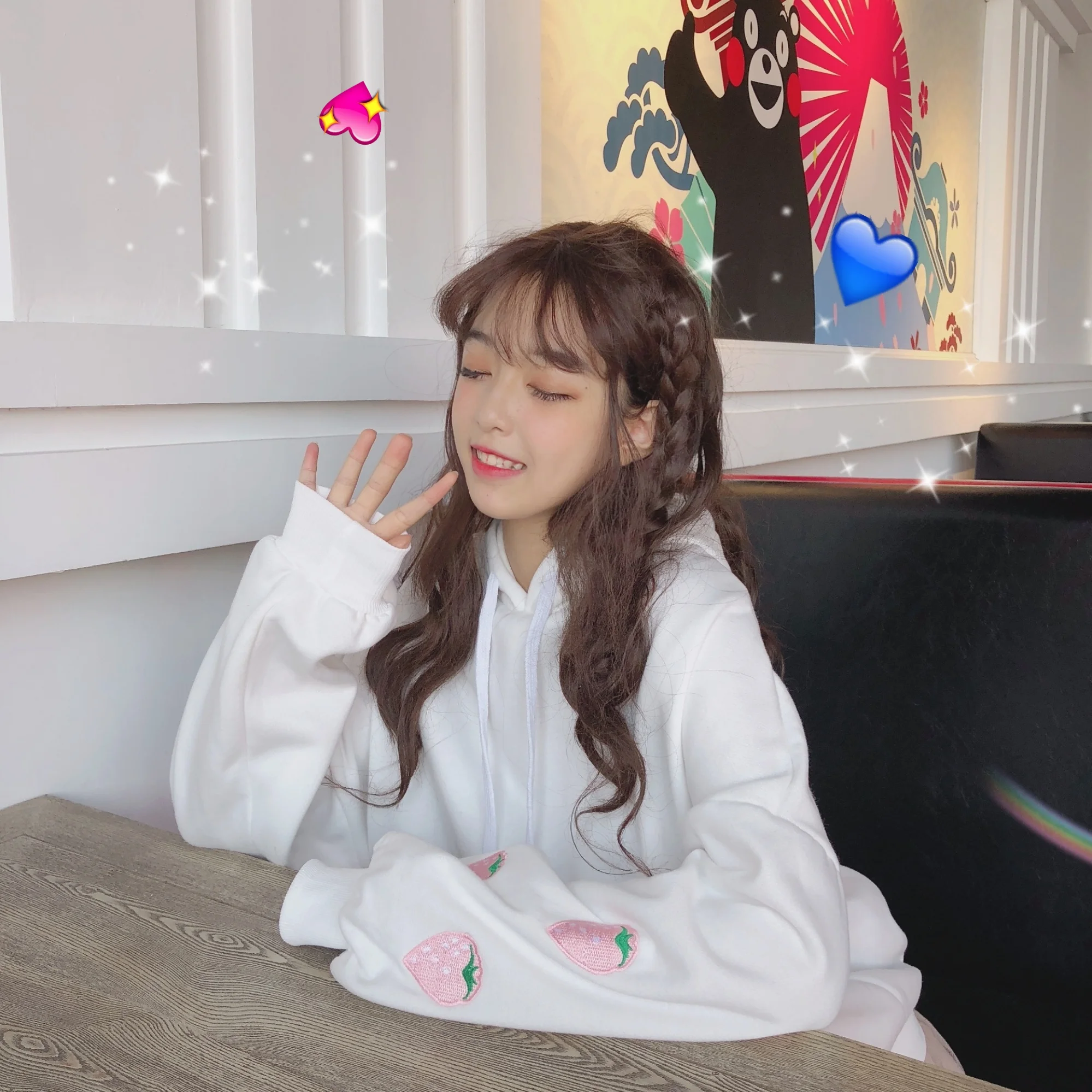 2 цвета Mihoshop Ulzzang Корея женская модная одежда милые Клубничные печати с капюшоном