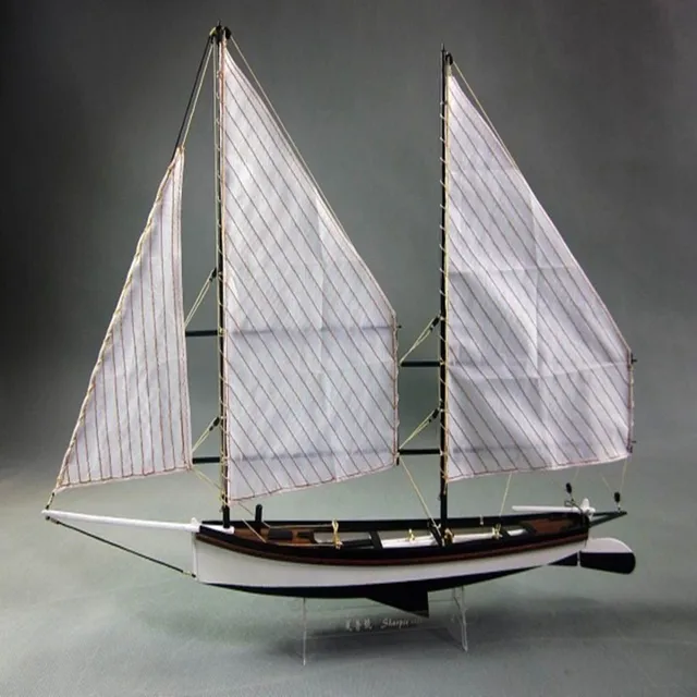 124 Scale Sharpie Ship Wooden Sailing Boat Model DIY Kits Building Kits Classic Sailboat