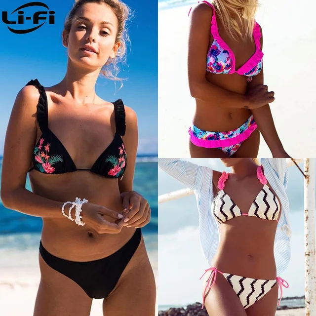 LI-FI Ruffle Back Bikini Swimsuit 1