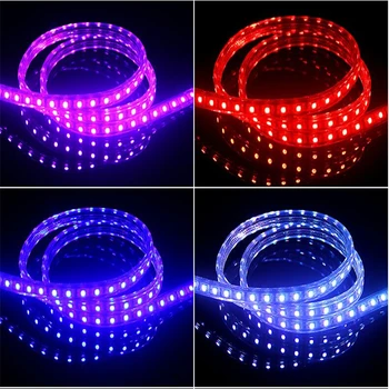 

5-15M/Roll 5050 60led/m 110V input IP65 RGB soft strip ,ultra bright color changing led tape light for outdoor with silicon tube
