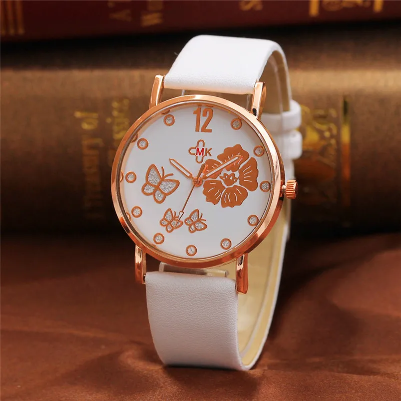Women watch New Fashion Color Strap Digital Dial Leather Band Quartz Analog Wrist Watches Wholesale #2AP18B (10)